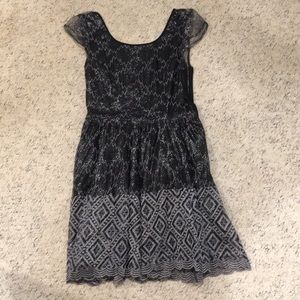 Black and silver open-back dress